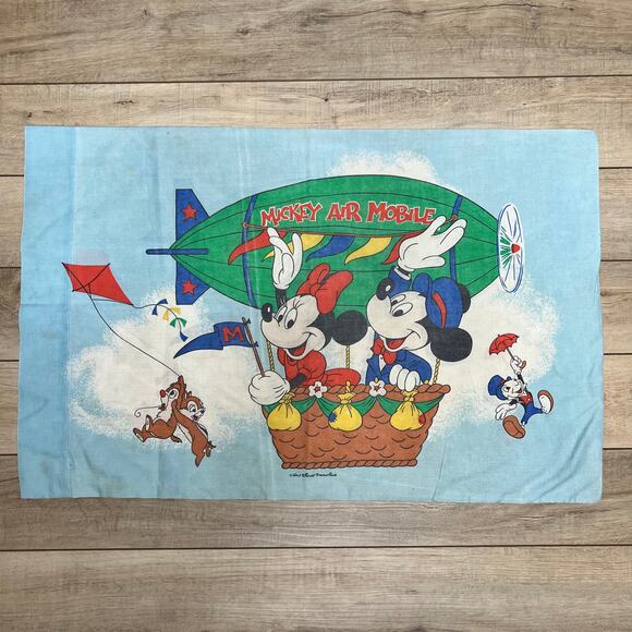 Vintage Mickey Mouse Air Mobile Balloon Pillowcase - Picture 2 of 10